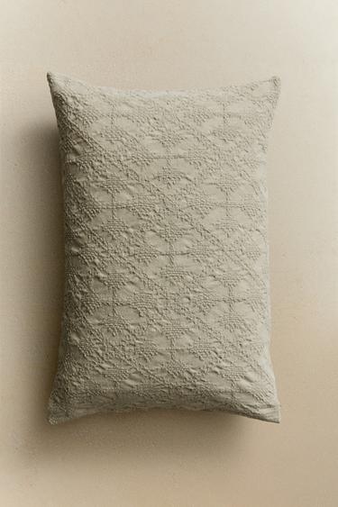 JACQUARD CUSHION COVER - Light green by Zara