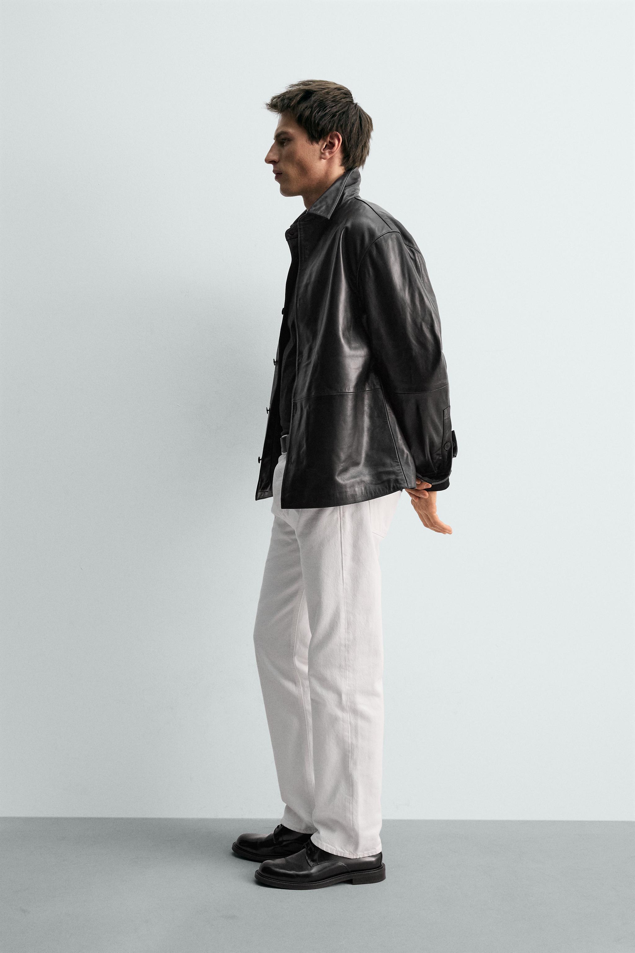 ナッパレザーシャツジャケット - ブラック | ZARA Japan / 日本
