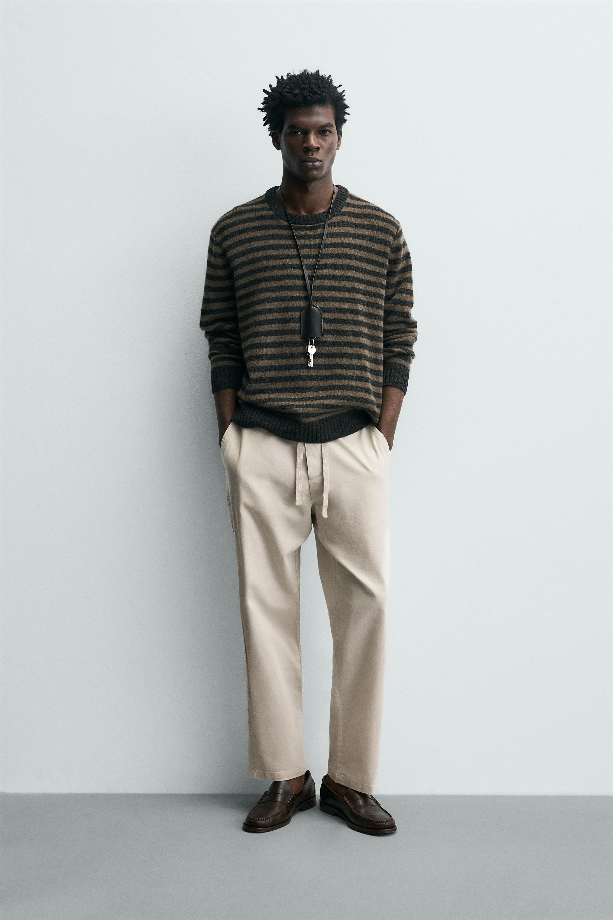 Zara PAMUK KARIŞIMLI RELAXED FIT PANTOLON