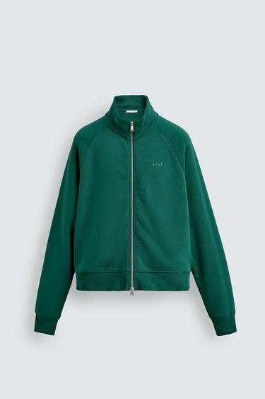 SUDADERA BORDADO CREMALLERA - Verde de Zara