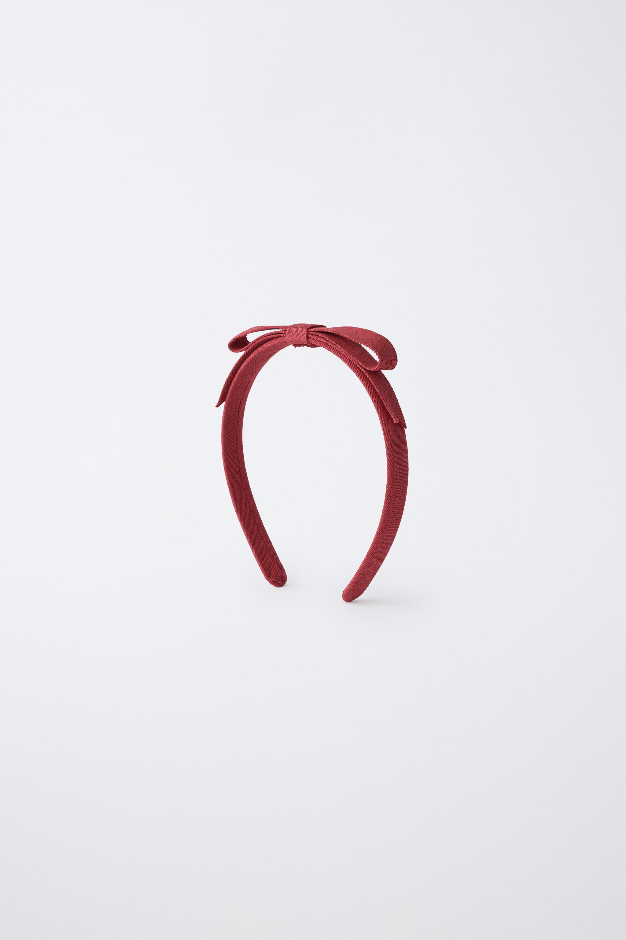 BOW APPLIQUÉ HEADBAND — Maroon