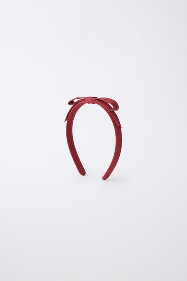 BOW APPLIQUÉ HEADBAND - Burgundy by Zara
