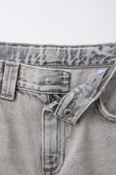 WASHED-EFFECT WIDE-LEG JEANS - Light grey by Zara - Image 2