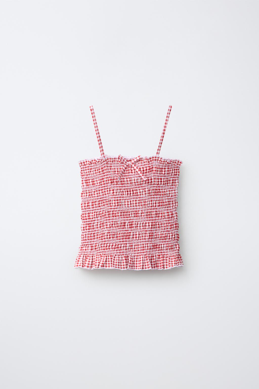 Zara Pətək toxunuşlu Vichy damalı rezinli top