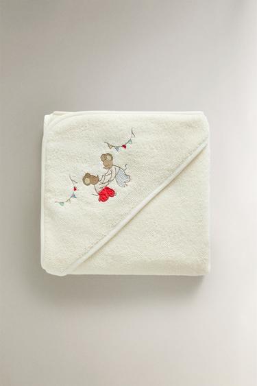 SERVIETTE DE BAIN ENFANT CAPUCHE SOURIS - Beige clair de Zara - Image 1