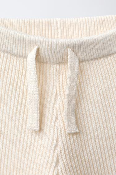 PANTALON DE JOGGING EN MAILLE - Beige clair de Zara - Image 2