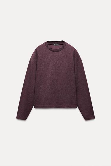 Zara SOFT SWEATER - Burgundy