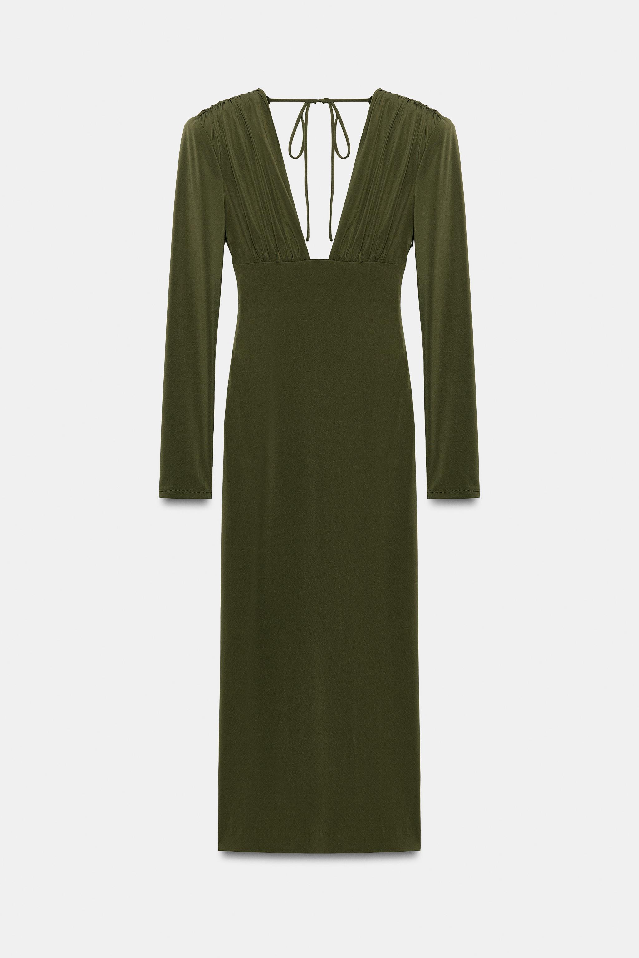 SHOULDER PAD MIDI DRESS