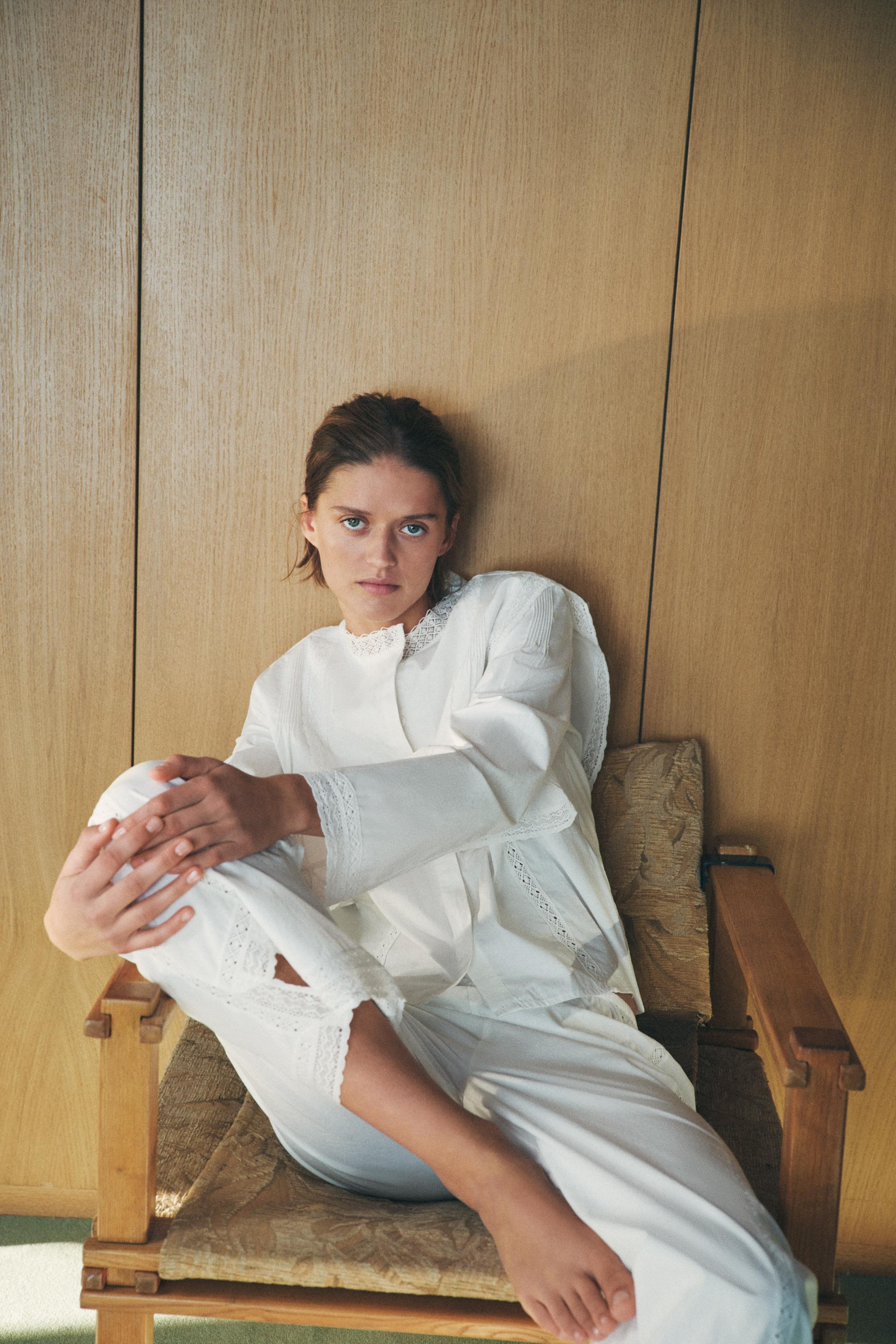 ZARA コットンレースパジャマパンツ 6895/504 LACE COTTON PAJAMA PANTS - Oyster-white | ZARA United States