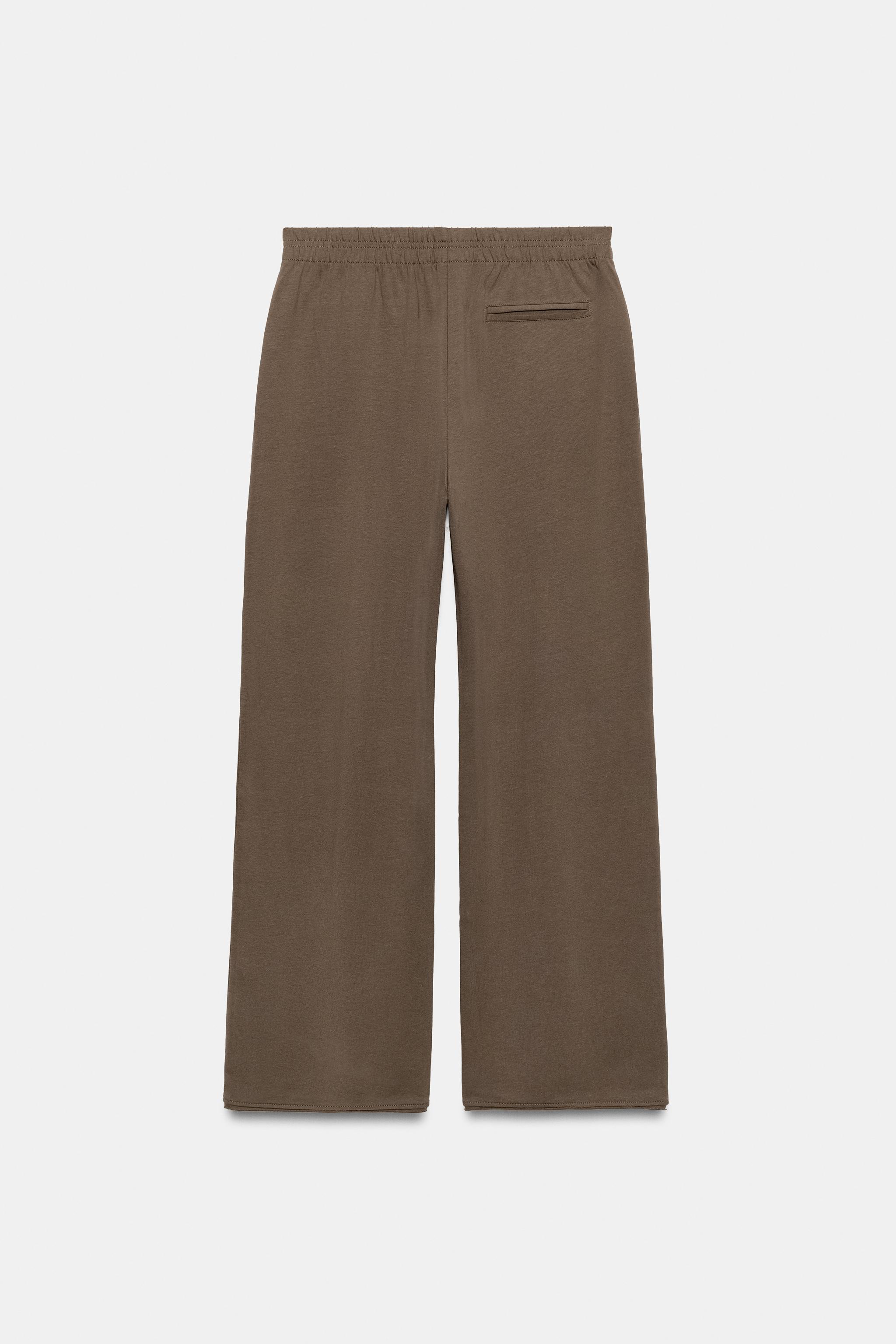 Женские брюки Zara STRAIGHT-LEG COTTON PANTS — фото 7