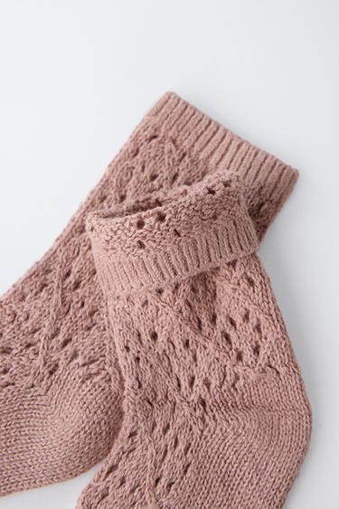 KNITTED COTTON SILK SOCKS - Pink by Zara - Image 2