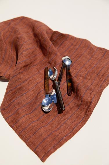 STRIPED LINEN PLACEMAT - Tobacco by Zara