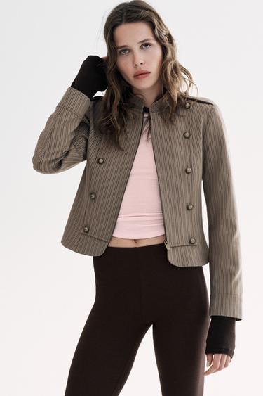 BLAZER ENTALLADA RAYAS - Tostado claro de Zara