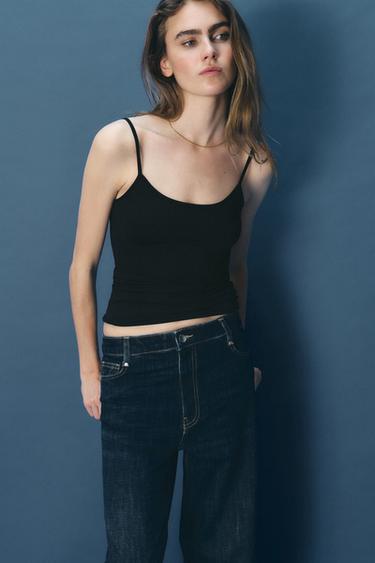 CAMISETA ELÁSTICA TIRANTES - Negro de Zara