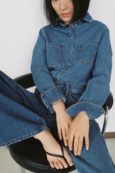 ZW COLLECTION デニムシャツジャケットインディゴブルーZaraのZW COLLECTION デニムシャツジャケット - インディゴブルー 