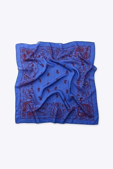 Zara MIRROR PRINT SCARF - Bluish