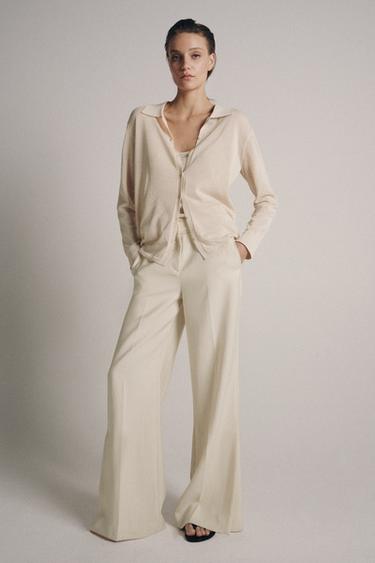 POLO KNIT CARDIGAN WITH INTERIOR TOP - Beige by Zara - Image 5