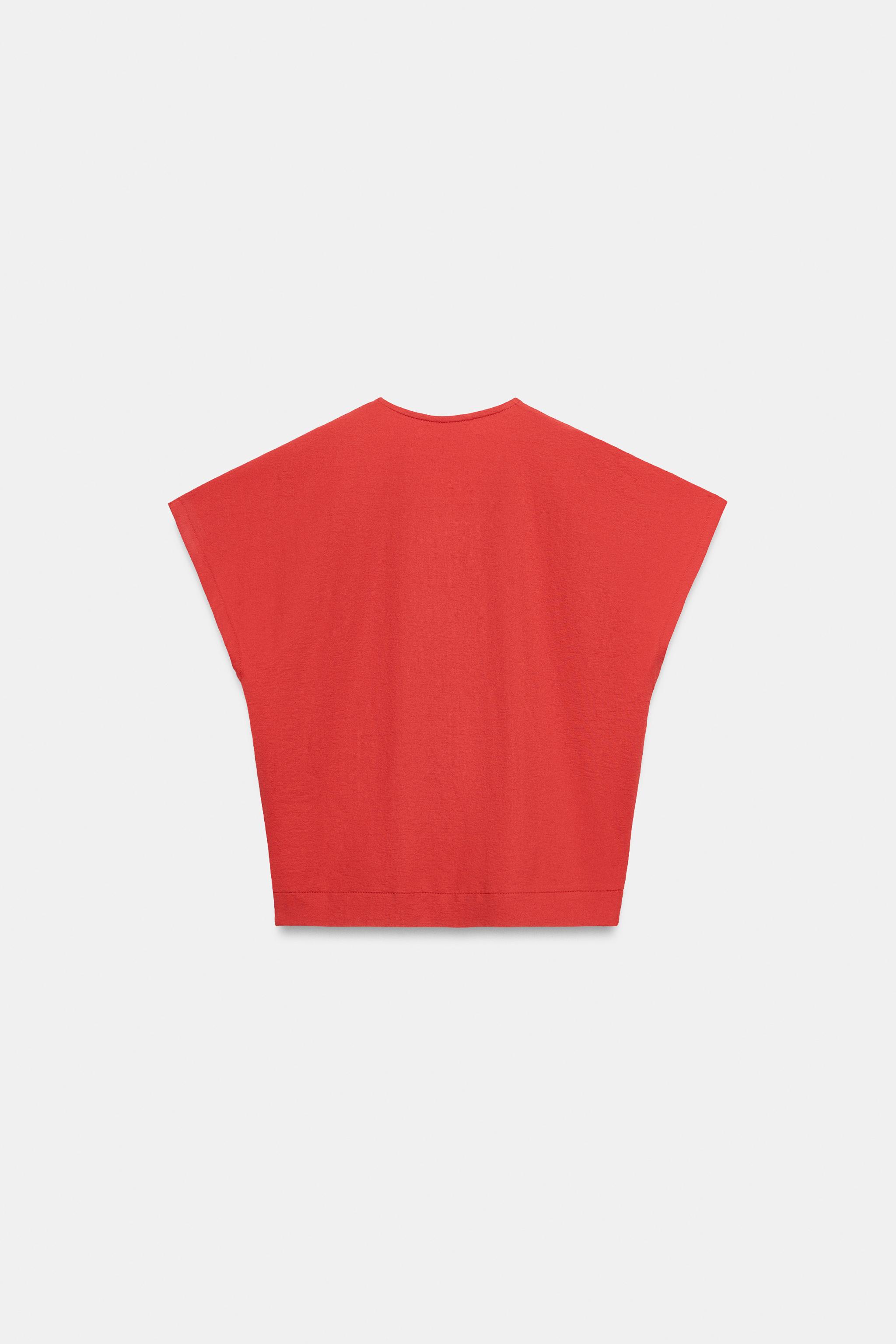 ラスティック VネックTシャツ - コーラル | ZARA Japan / 日本