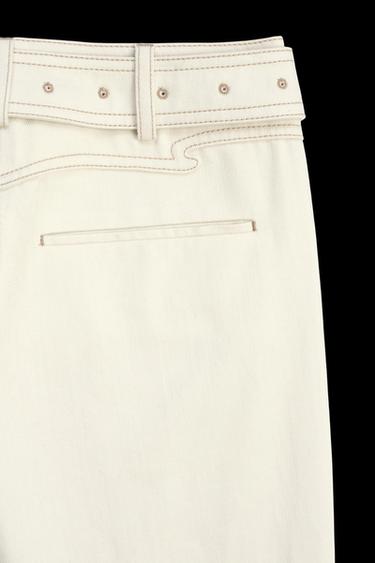 PANTALÓN FLARE PESPUNTES LIMITED EDITION - Blanco roto de Zara