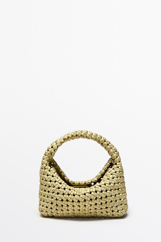 Braided leather mini bag from Zara - $320