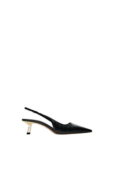 SLINGBACK SHOES WITH METAL HEEL