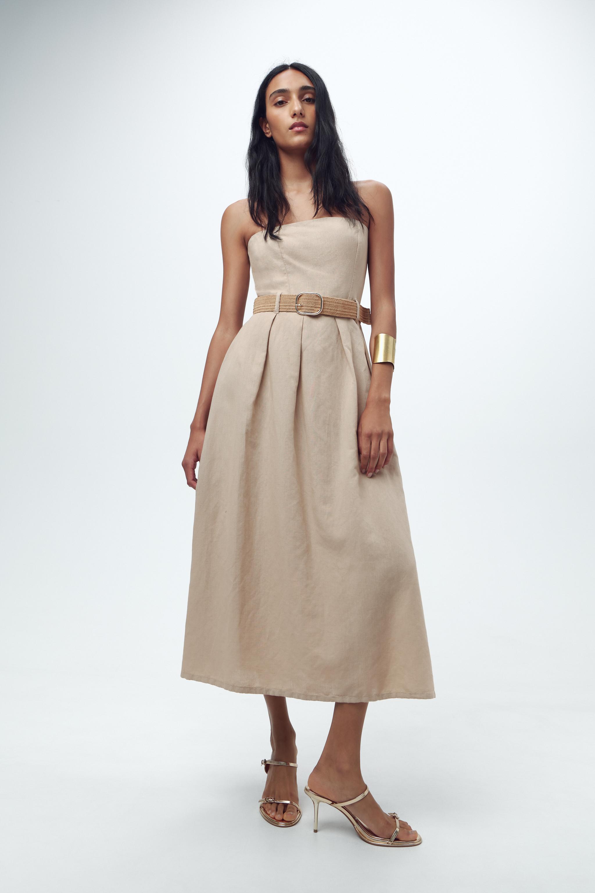 Camel dress zara hotsell