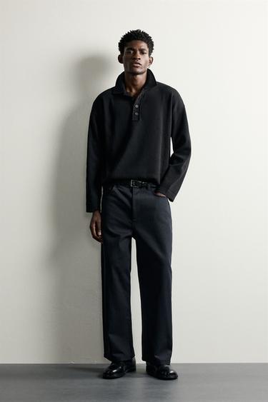 POLO PUNTO ALGODÓN - Negro de Zara - Imagen 0