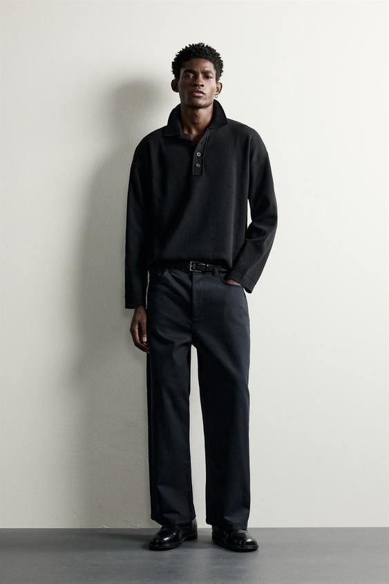 POLO PUNTO ALGODÓN - Negro de Zara - Imagen 0