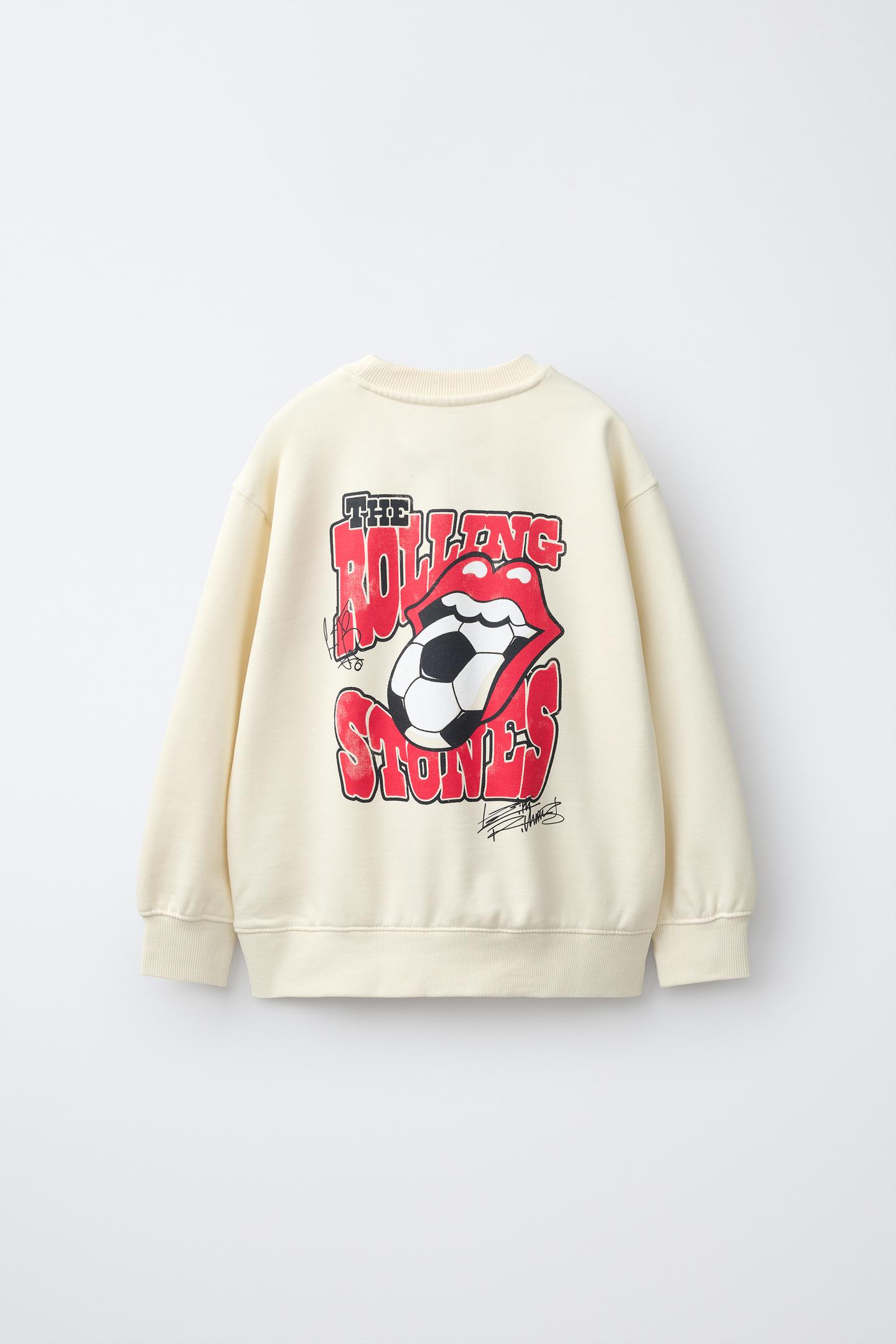 Детская толстовка Zara Rolling Stones © Print, цвет: Экрю — фото 2