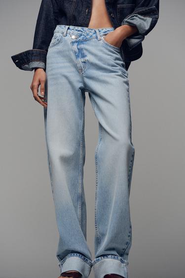 JEANS Z.09 CROSSOVER HIGH-WAIST FULL LENGTH - Light blue by Zara
