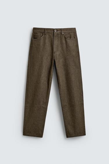 Zara STRAIGHT FIT JEANS - Light brown