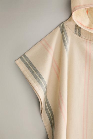 CHILDREN'S BEACH PONCHO WITH MULTICOLOURED STRIPES - Ecru by Zara - Image 3