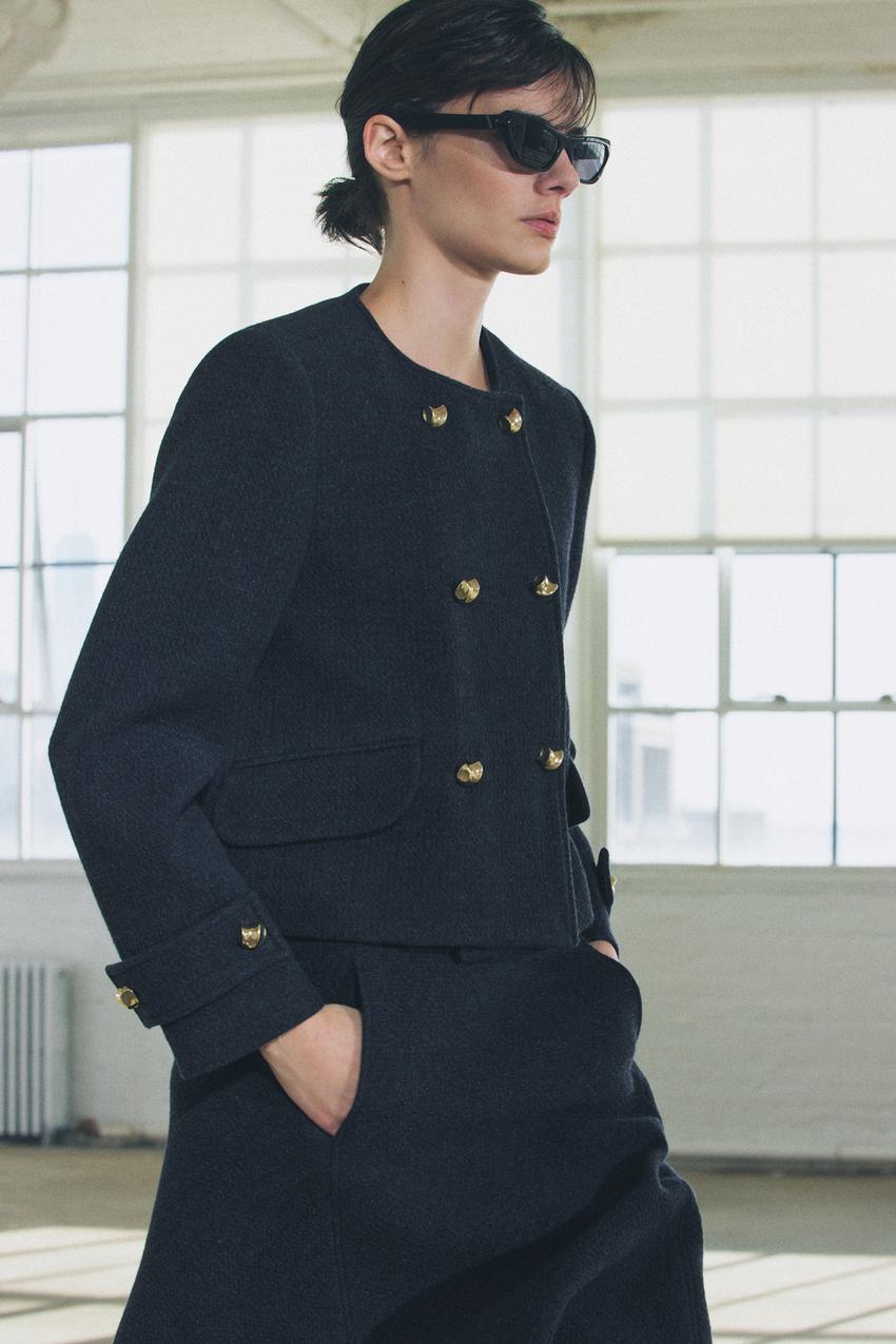 ZW COLLECTION ウール混紡ケープスカート - ブルーグレー | ZARA Japan  