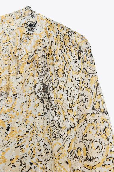 PRINTED BLOUSE WITH METALLIC THREAD - Printed by Zara - Image 7