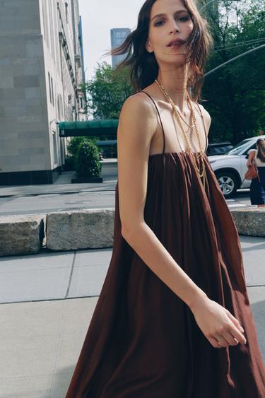 VESTIDO MULTIPOSIÇÕES GLOBO ZW COLLECTION - Terracota da Zara