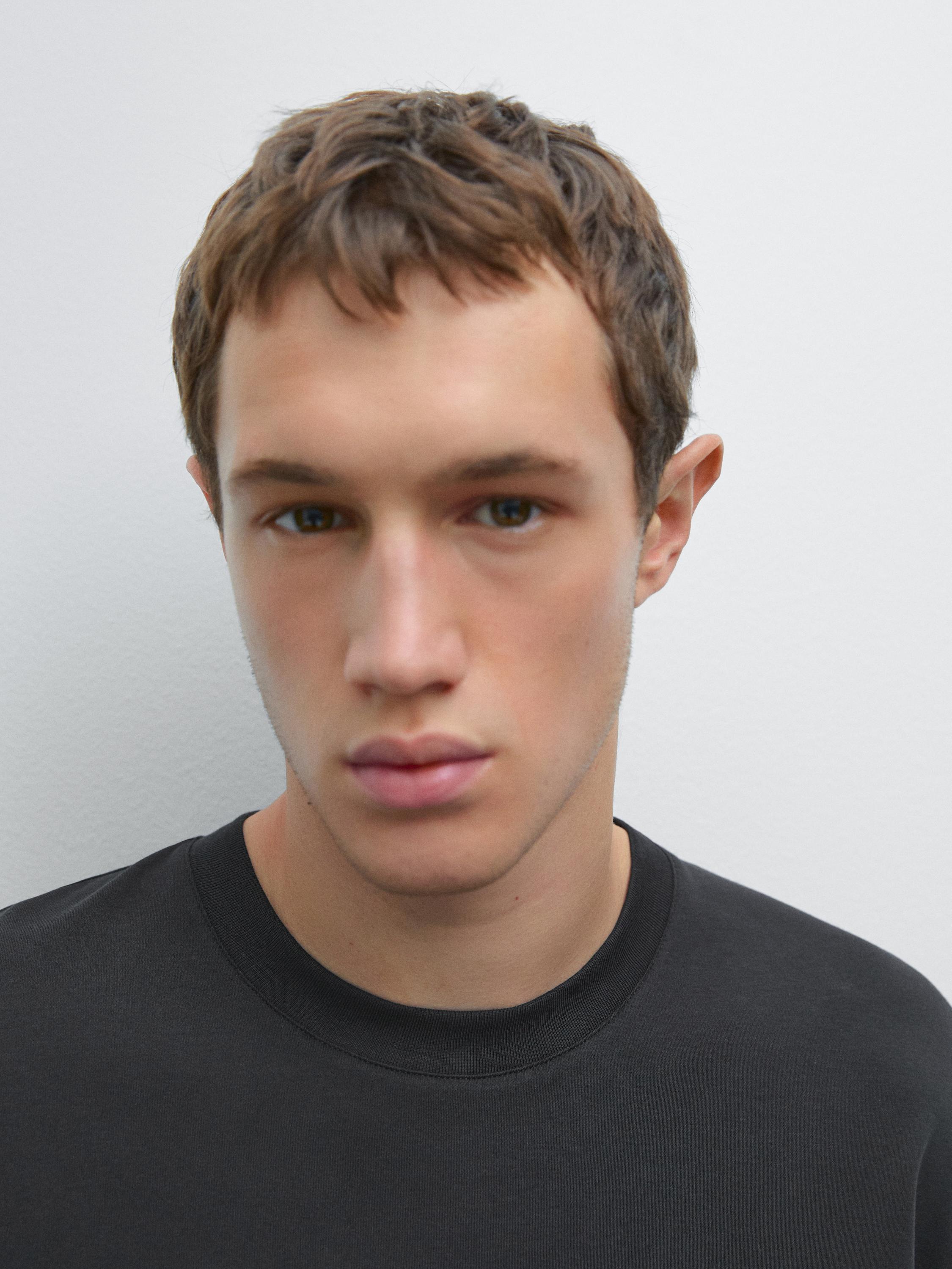 Long sleeve medium weight cotton T-shirt