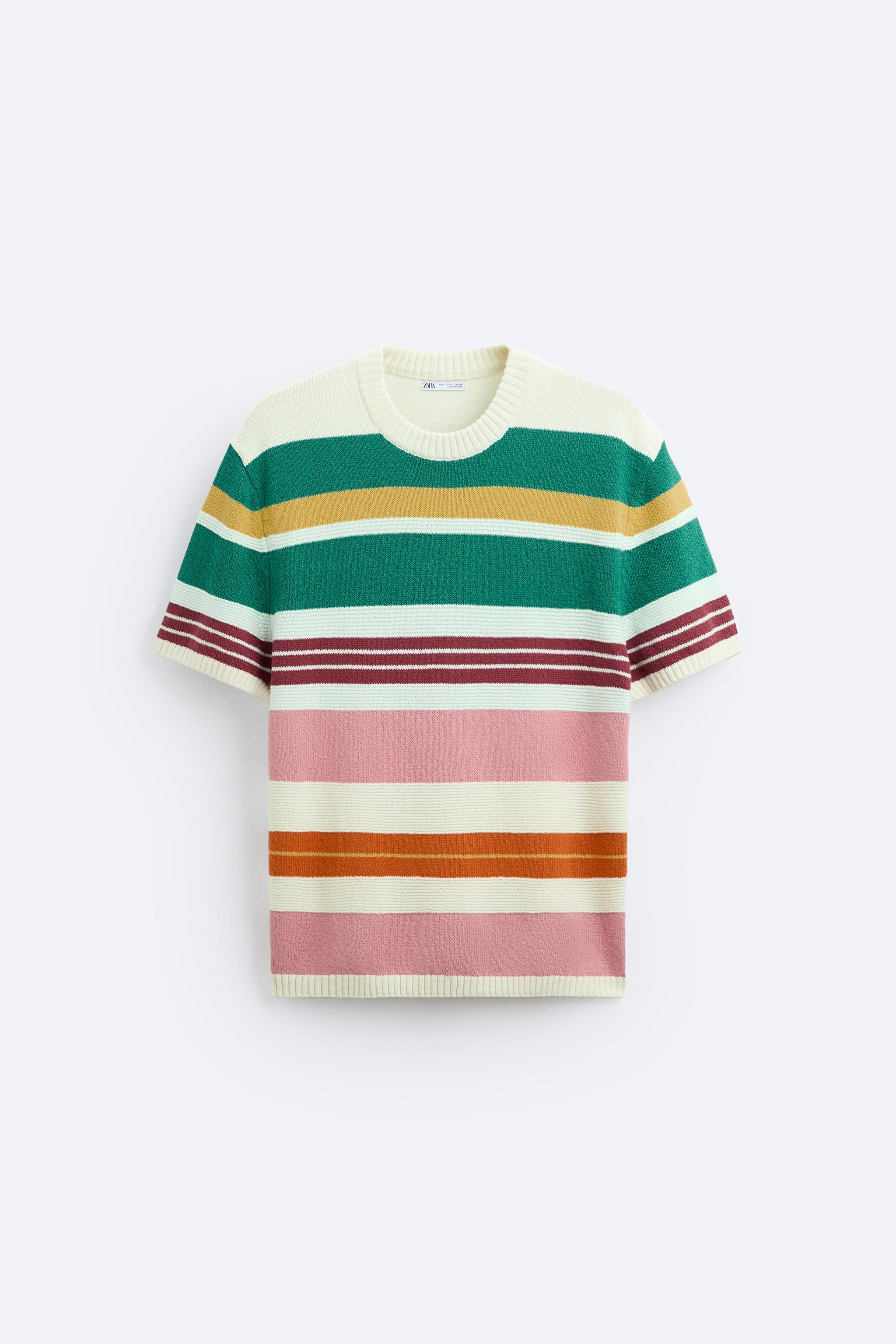 STRIPED KNIT T-SHIRT