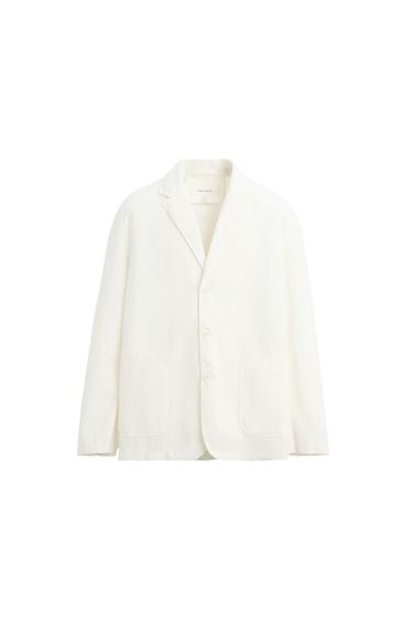 BLAZER RELAXED FIT ALGODÓN - Blanco roto de Zara