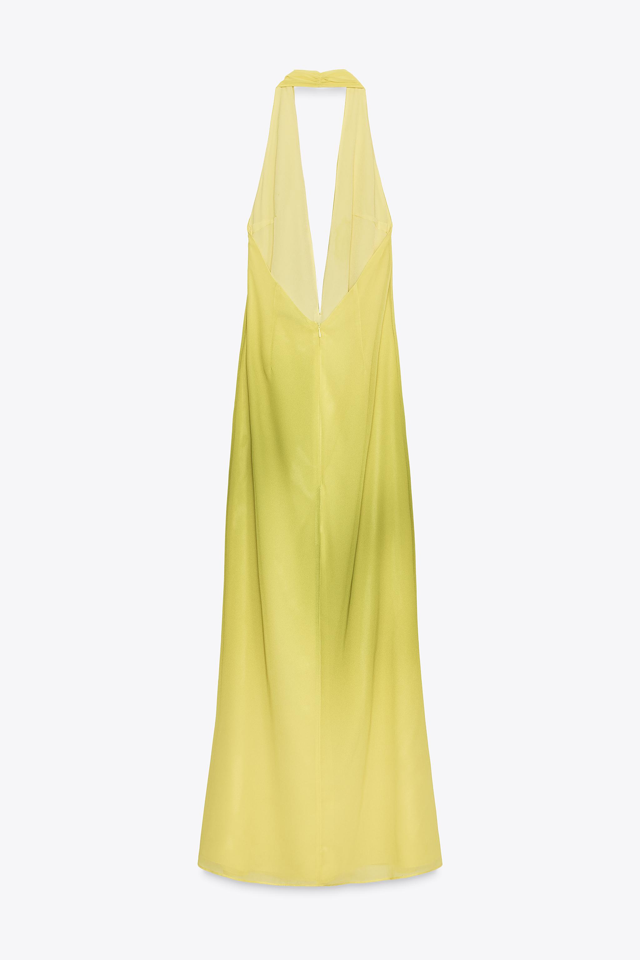 【ZARA】ロング丈ノットプリント柄ワンピース 8030/363/120 ロング丈ノットプリント柄ワンピース - グリーン | ZARA Japan