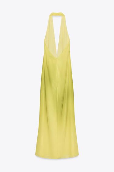 ROBE LONGUE NŒUD IMPRIMÉ - Verts de Zara - Image 7
