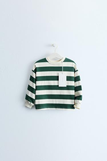 ZARA TIMELESS - STRIPED PRINT T-SHIRT - GREEN by Zara