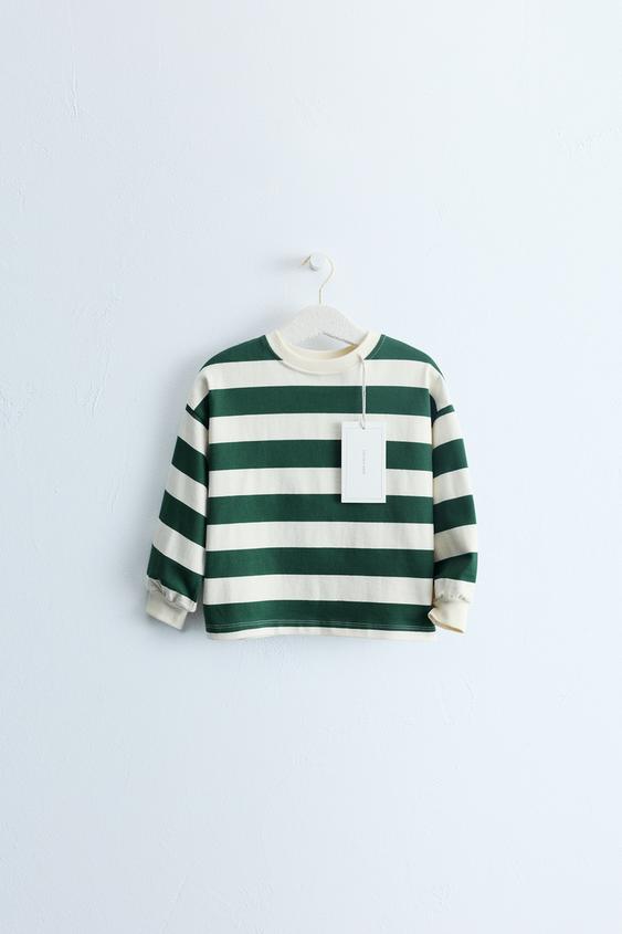 ZARA TIMELESS STRIPED PRINT T-SHIRT - GREEN by Zara - Image 0