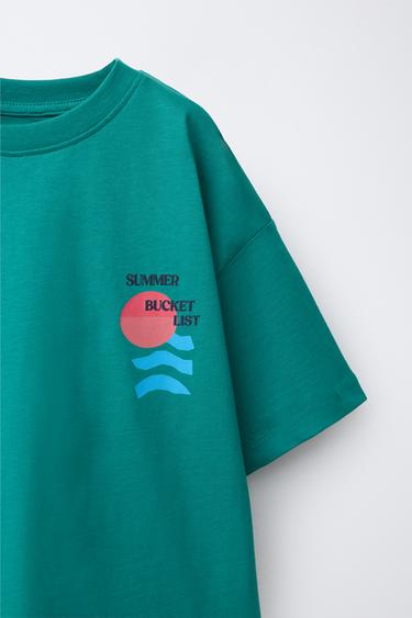 GRAPHIC PRINT T-SHIRT - Sea green by Zara - Image 2