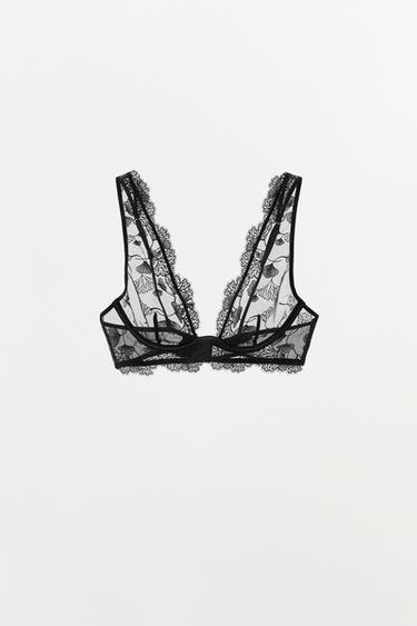 UNDERWIRED LACE BRA - Black by Zara