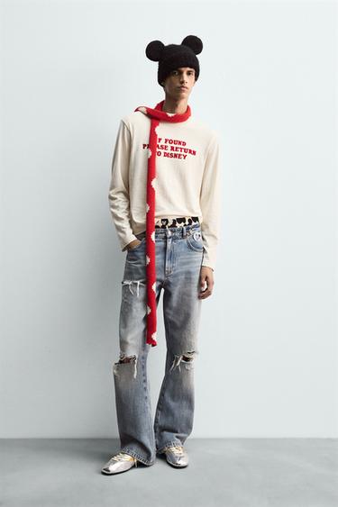 ÁO PHÔNG IN CHỮ HARRY LAMBERT FOR ZARA X DISNEY - Kem từ Zara - Hình ảnh 0