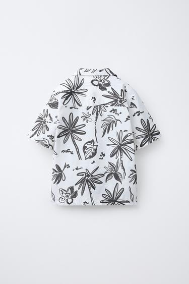 PALM TREE PRINT SHIRT - Ecru by Zara - Image 1