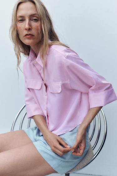 CAMISA CURTA OXFORD - Rosa da Zara