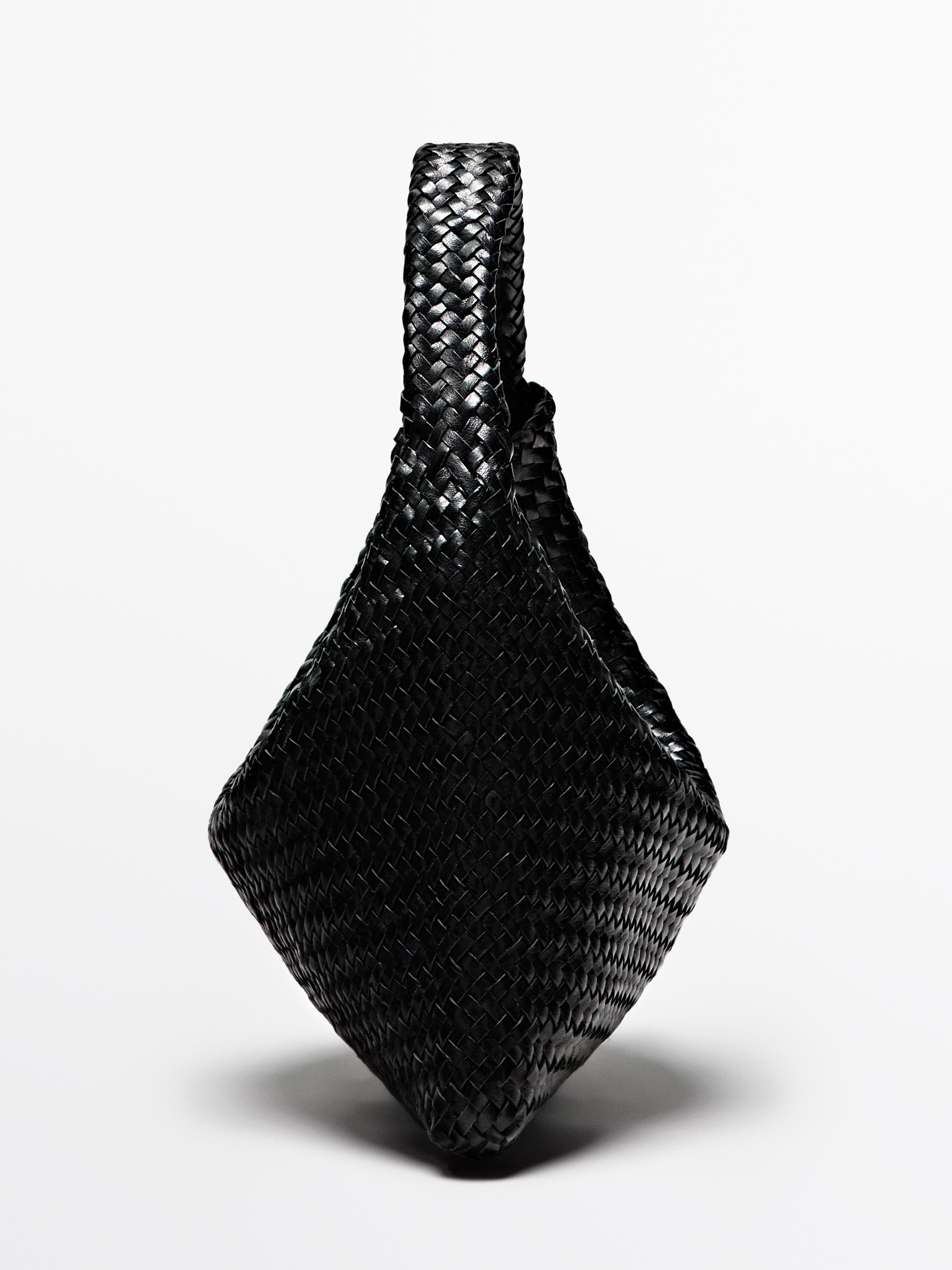 Braided nappa leather shopper bag