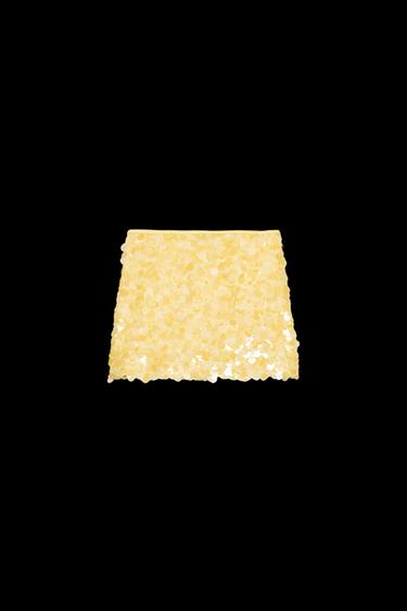 SEQUINNED MINISKIRT - Yellow by Zara