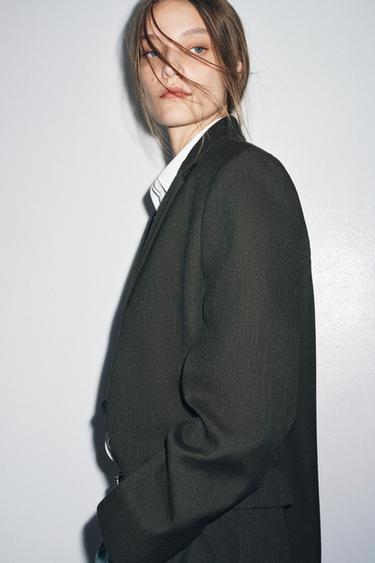 OVERSIZED WOOL BLAZER ZW COLLECTION - Green marl by Zara - Image 4